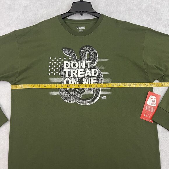 Rags Of Honor T Shirt Mens 2XL Green Dont Tread On Me US Flag Long Sleeve NEW - Picture 5 of 10